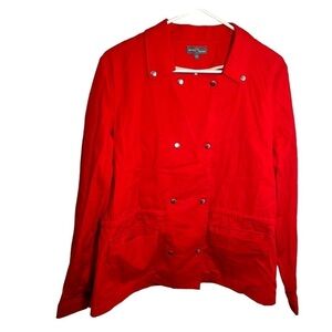 Market & Spruce Double Breasted Jacket Red